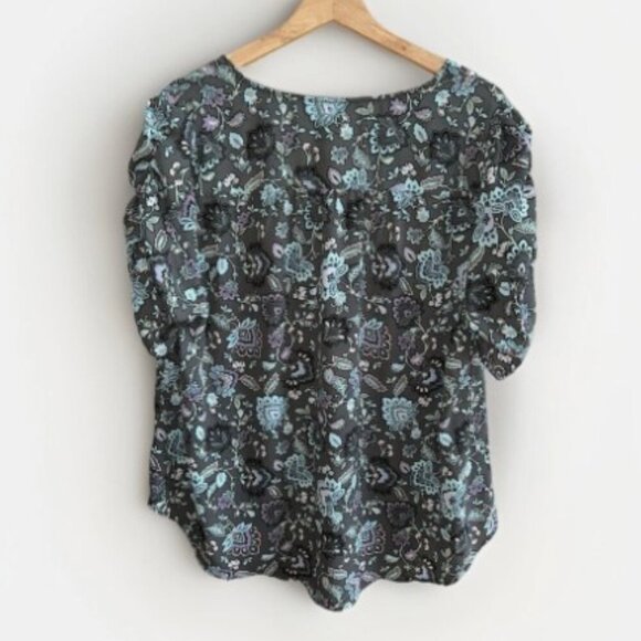 Torrid Plus Harper 1/2 Sleeve Pullover Blouse Floral Boho Work V Neck Size 1X - Picture 2 of 7